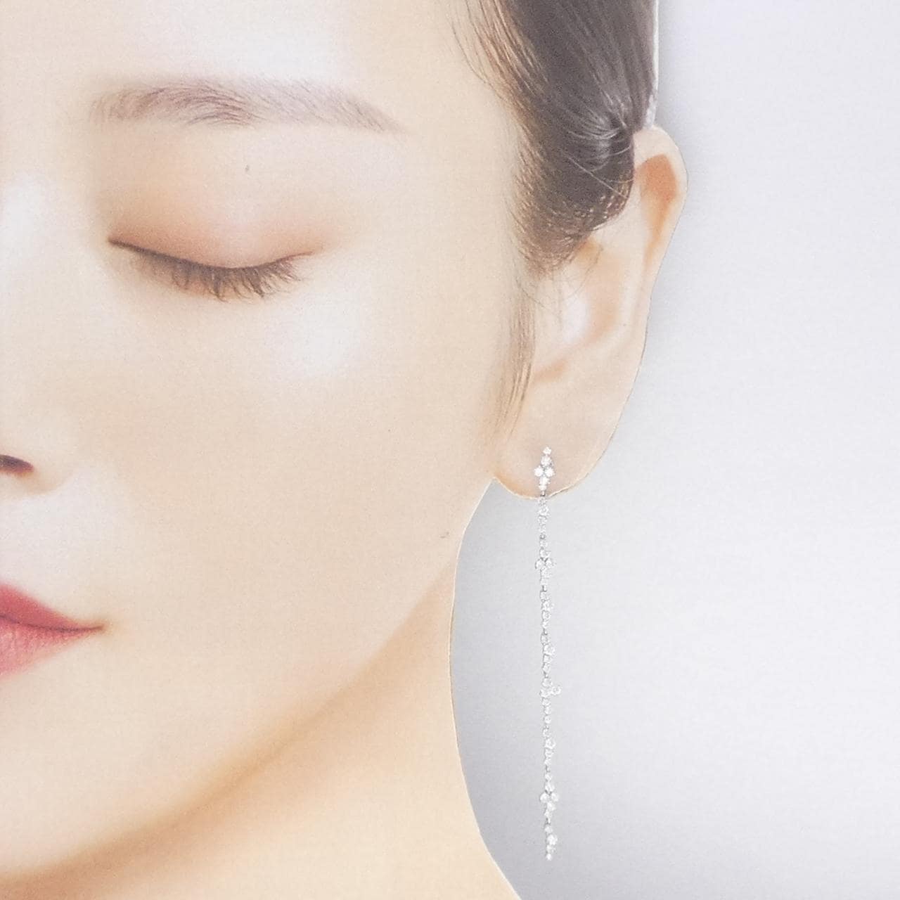 750WG/K14WG ダイヤモンド ピアス 1.42CT