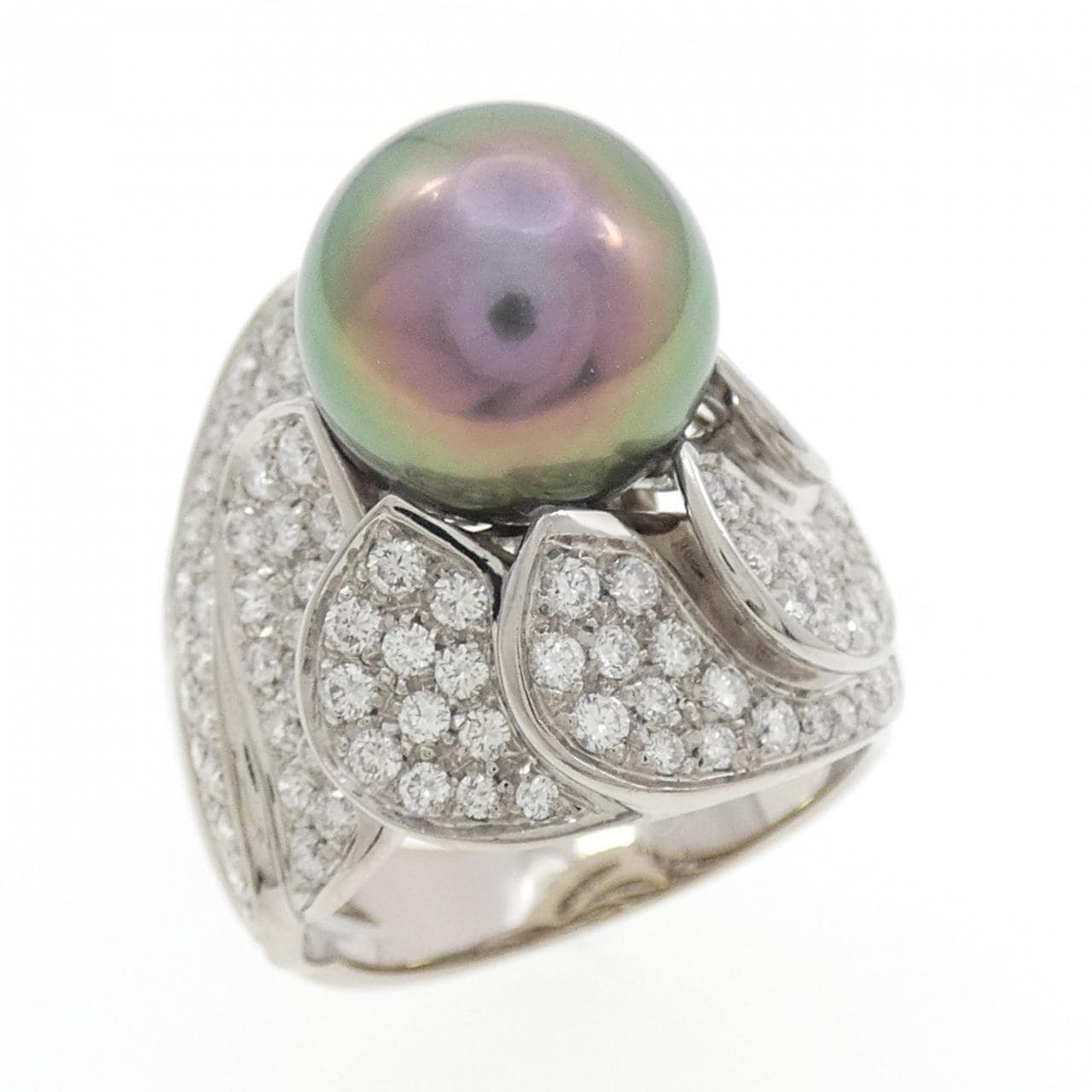 750WG 黒蝶パール リング 11.2mm