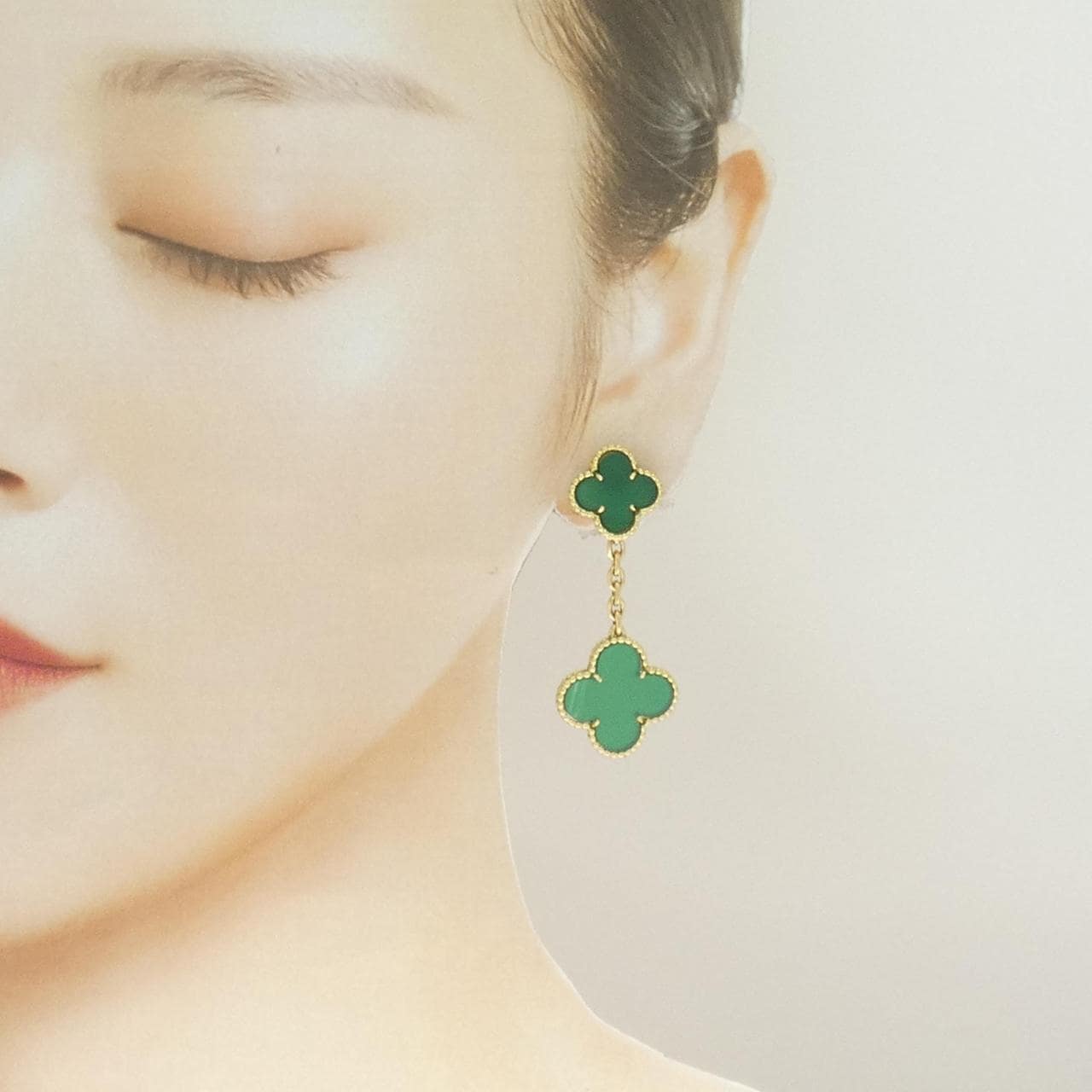 [vintage] Van Cleef & Arpels玉髓耳夹