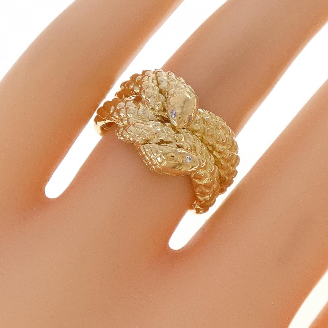 K18YG スネーク ダイヤモンド リング 0.03CT