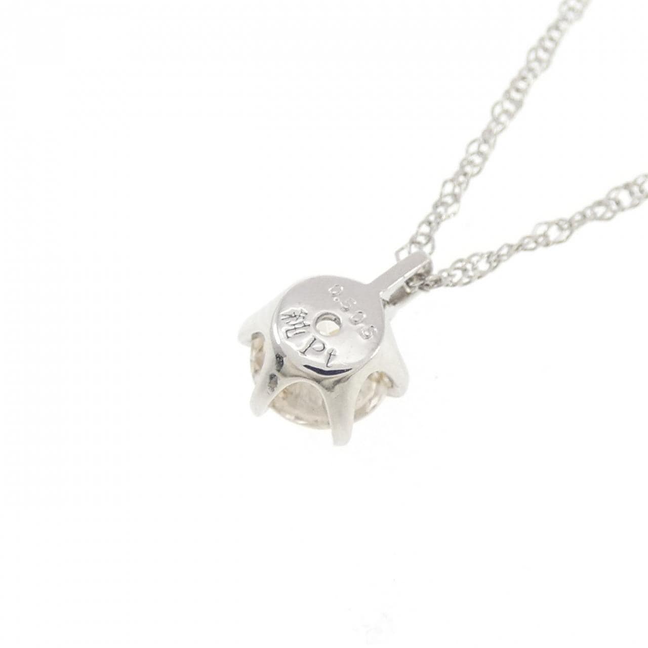 純PT ソリティア ダイヤモンド ネックレス 0.506CT