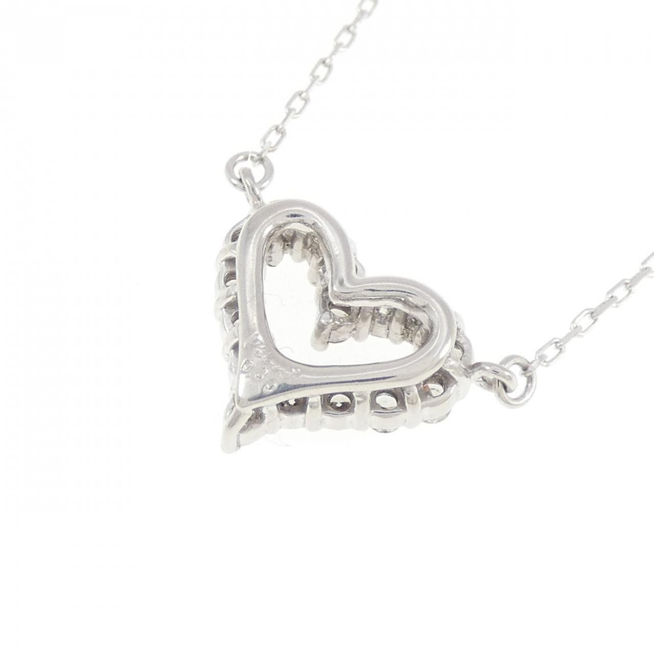 PT900/PT850 ハート ダイヤモンド ネックレス 0.30CT