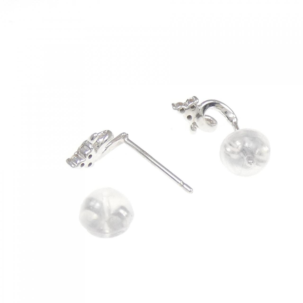 K14WG ダイヤモンド ピアス 0.04CT