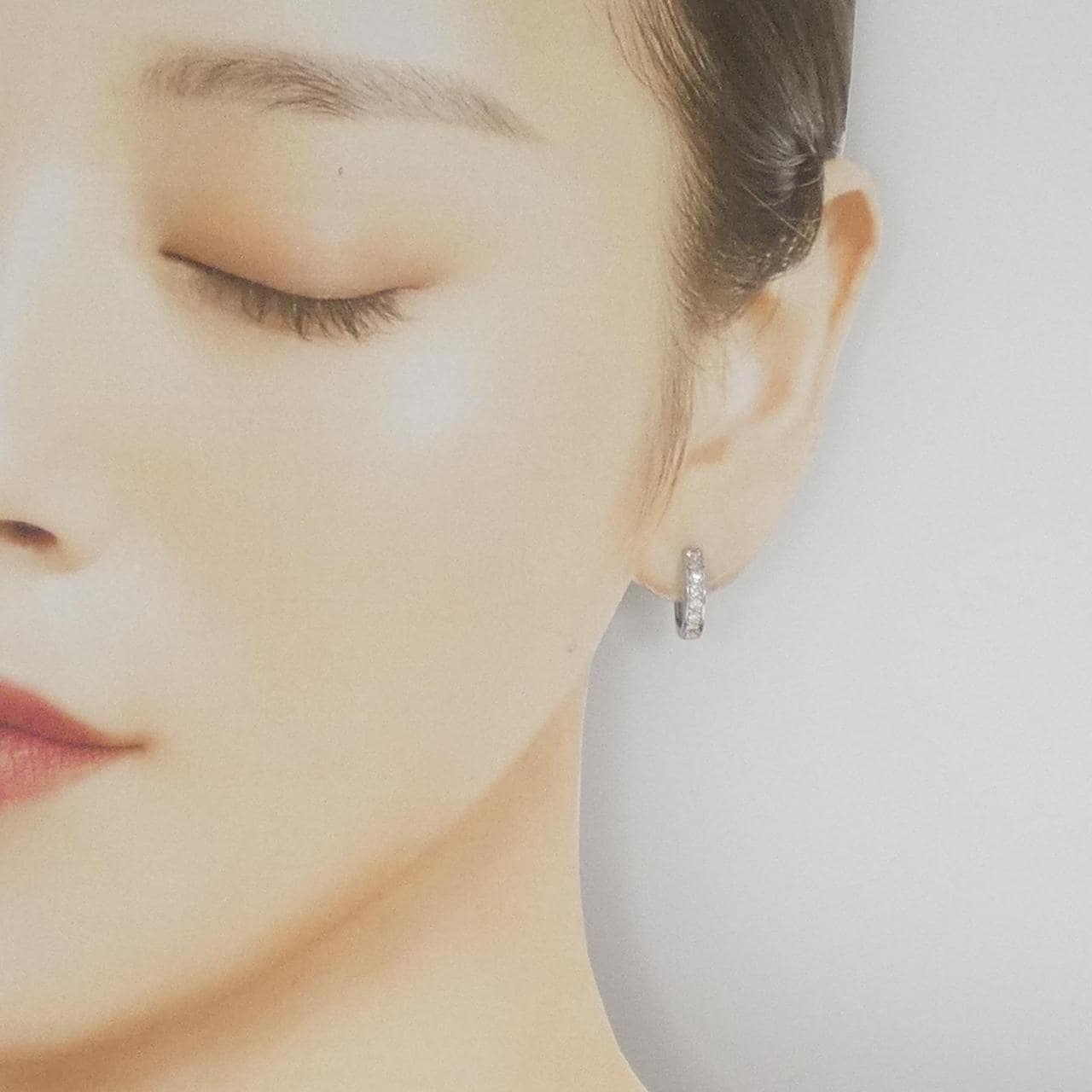 K18WG ダイヤモンド ピアス 0.50CT