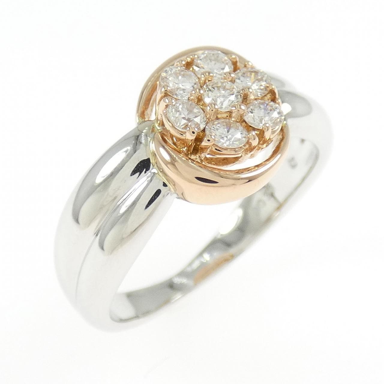 K18WG/K18PG フラワー ダイヤモンド リング 0.37CT