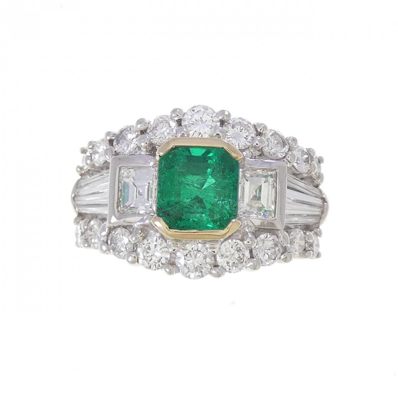 PT900/K18YG エメラルド リング 1.27CT