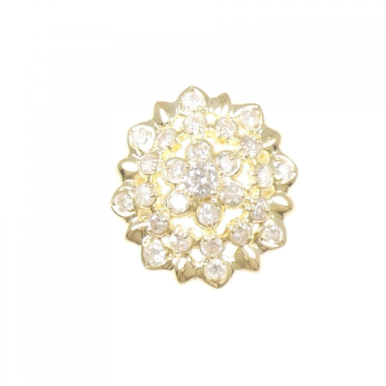 K18YG フラワー ダイヤモンド リング 1.50CT