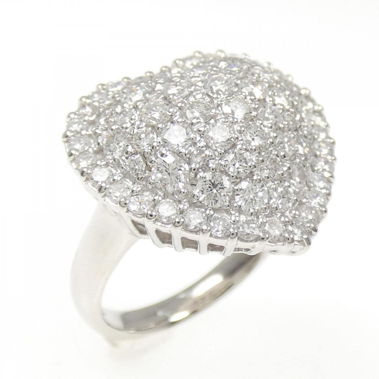 PT900 ハート パヴェ ダイヤモンド リング 2.04CT