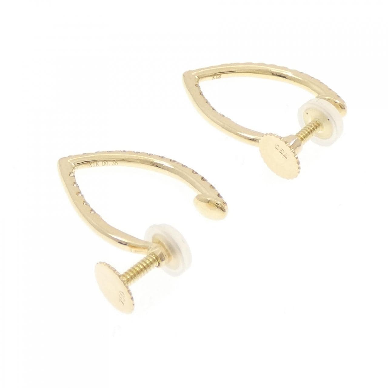 K18YG ダイヤモンド イヤリング 0.36CT