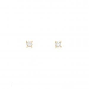 K18YG ソリティア ダイヤモンド ピアス 0.26CT