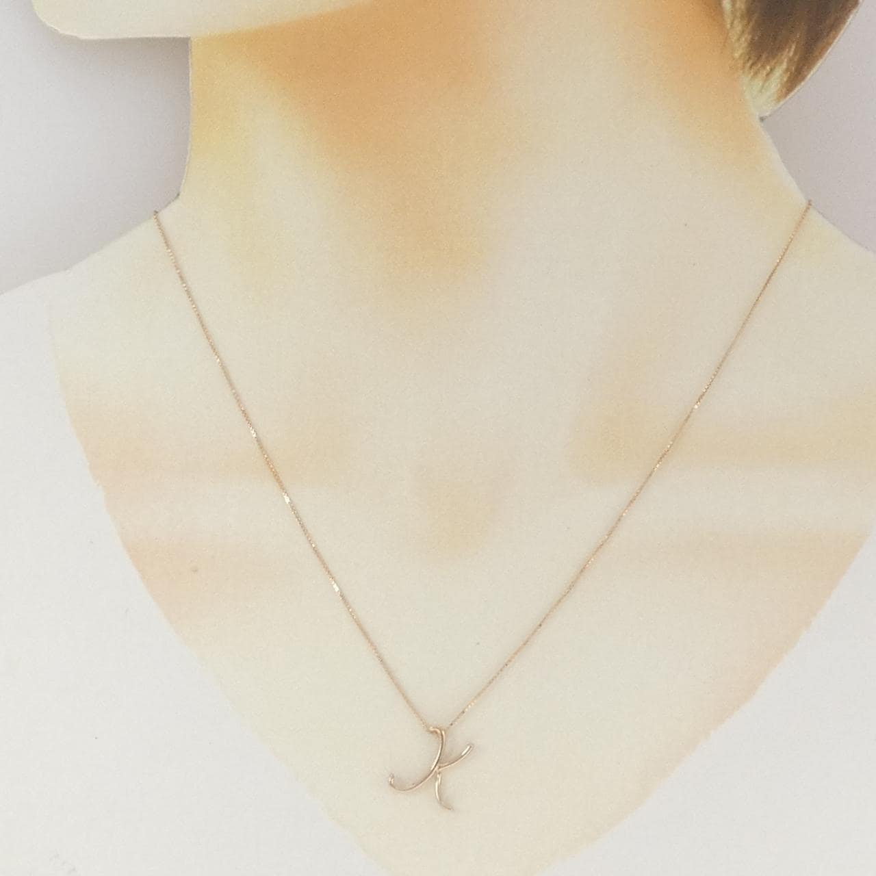 K10PG イニシャルK ダイヤモンド ネックレス