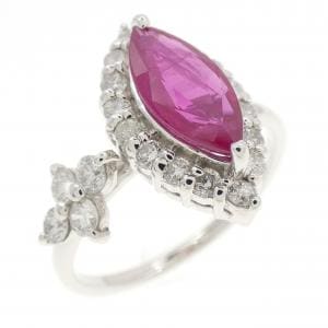 K18WG ルビー リング 1.10CT