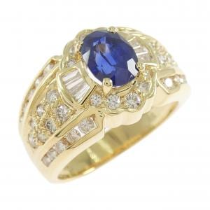 K18YG サファイヤ リング 1.30CT