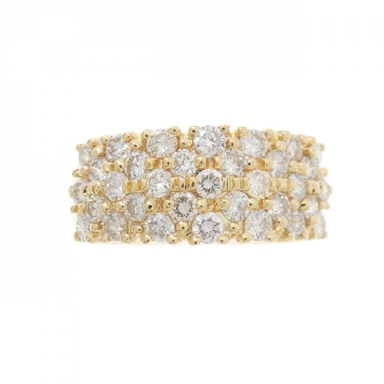 K18YG パヴェ ダイヤモンド リング 1.30CT