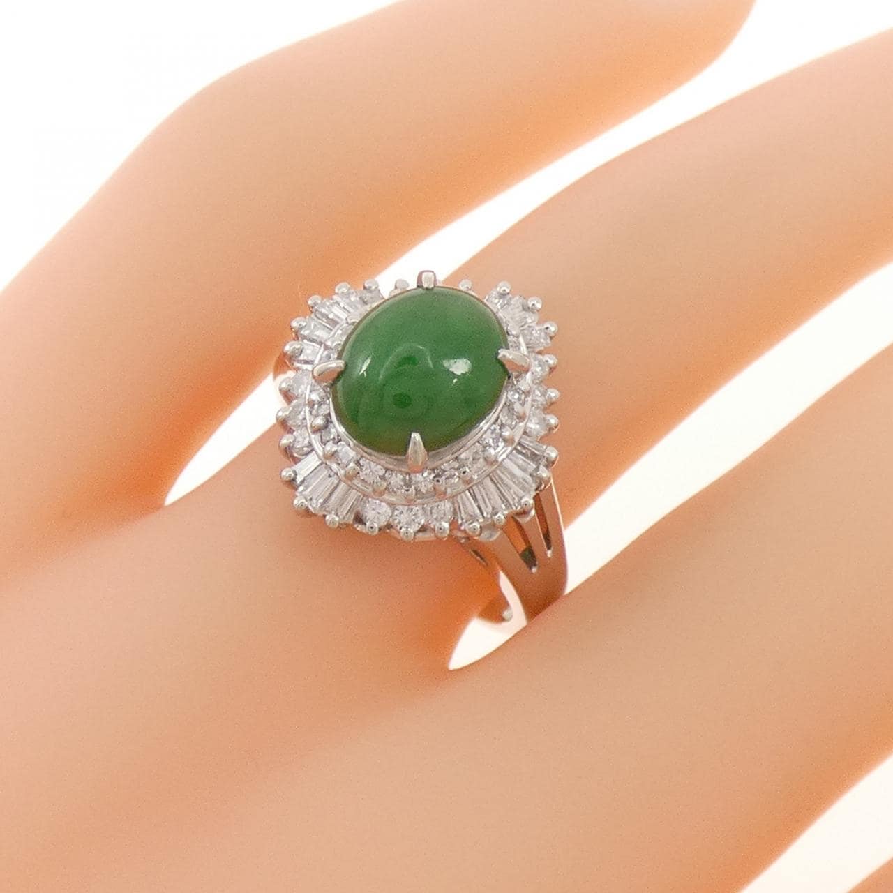 PT900 ヒスイ リング 2.08CT