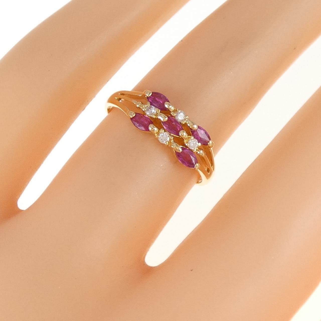 K18YG ルビー リング 0.33CT