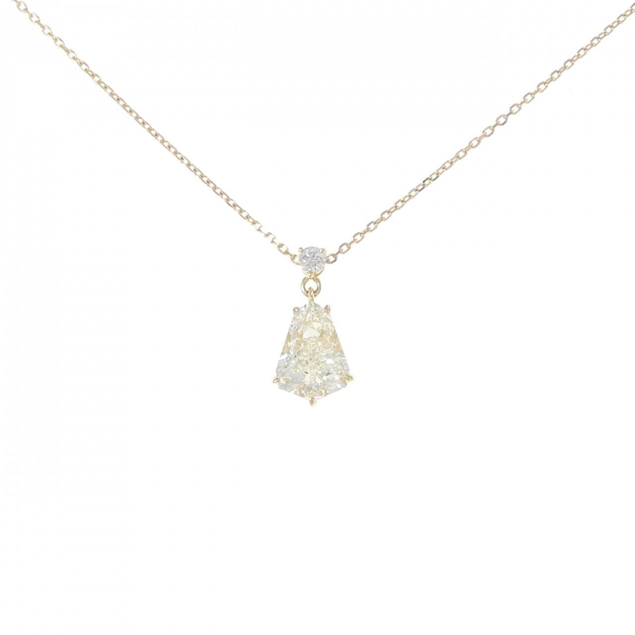 K18YG ダイヤモンド ネックレス 1.594CT M SI2 ファンシーカット