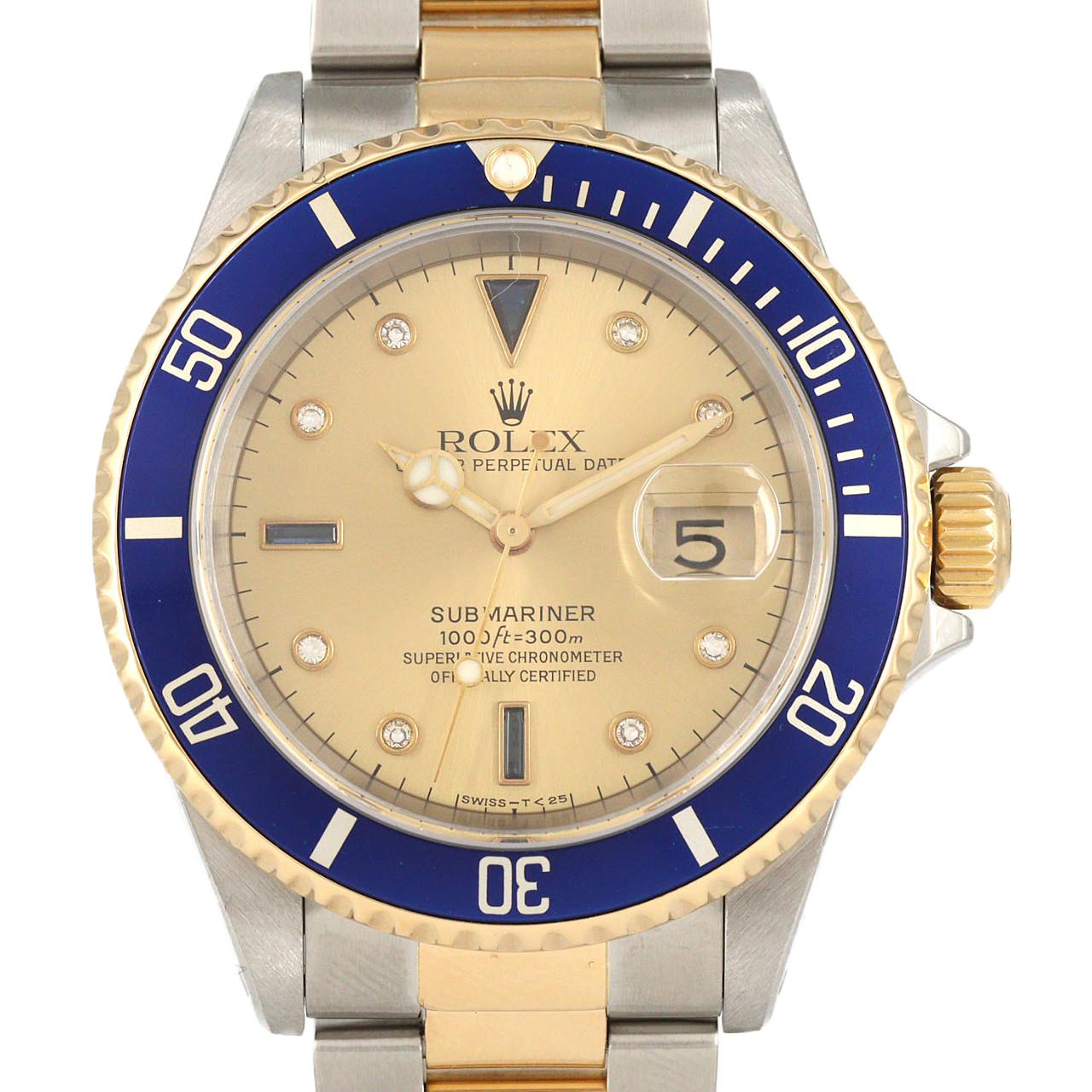 【ノーメンテナンス還元価格】ロレックス サブマリーナーデイト 16613SG. SSxYG 自動巻 A番