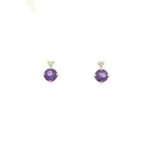 [新品] K18YG 紫水晶耳环