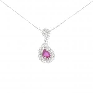 PT900/PT850 ルビー ネックレス 1.04CT