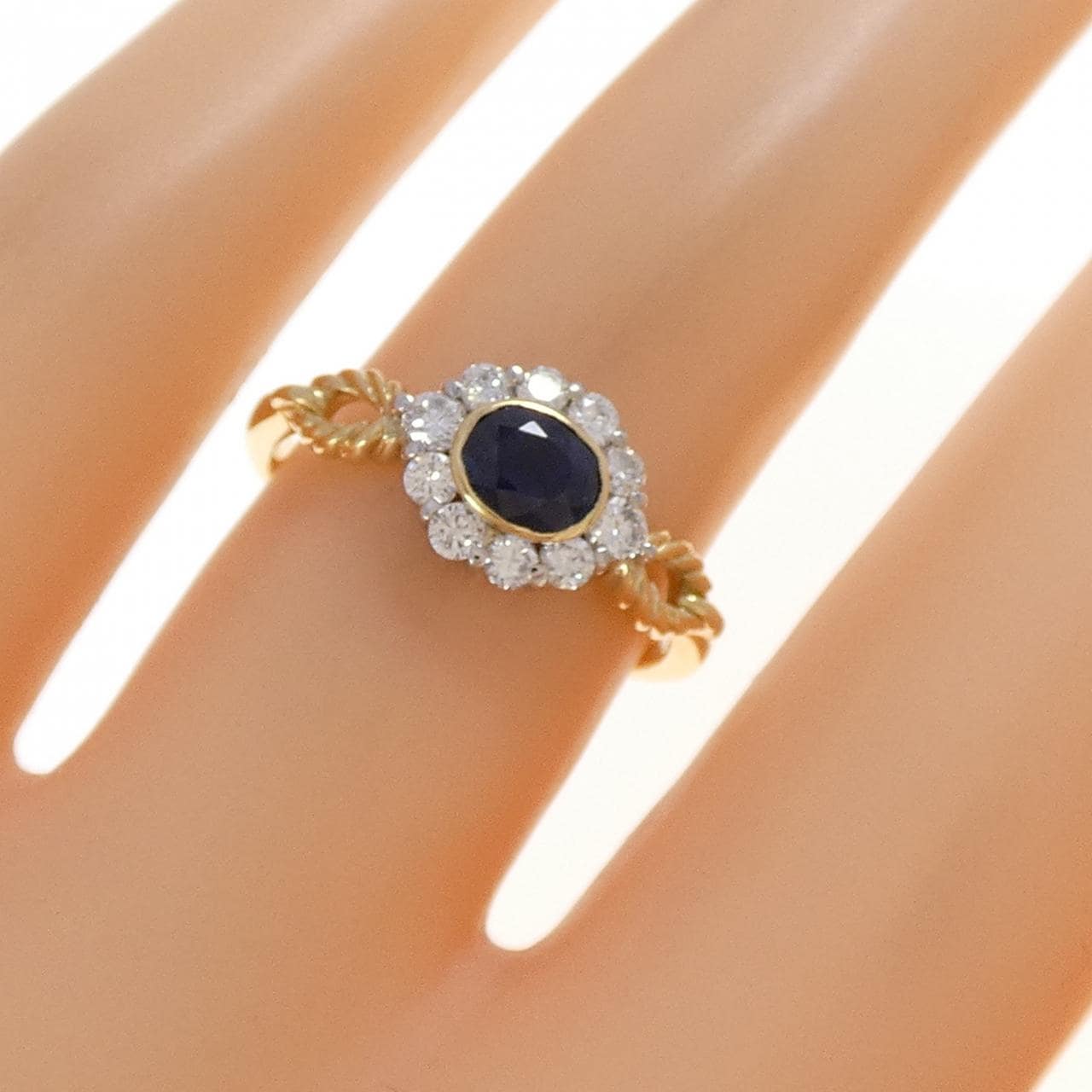 750YG/PT900蓝宝石戒指0.48CT