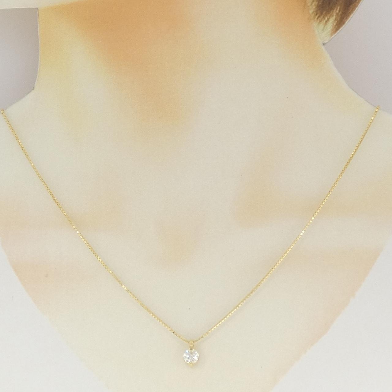 K18YG ソリティア ダイヤモンド ネックレス 0.51CT