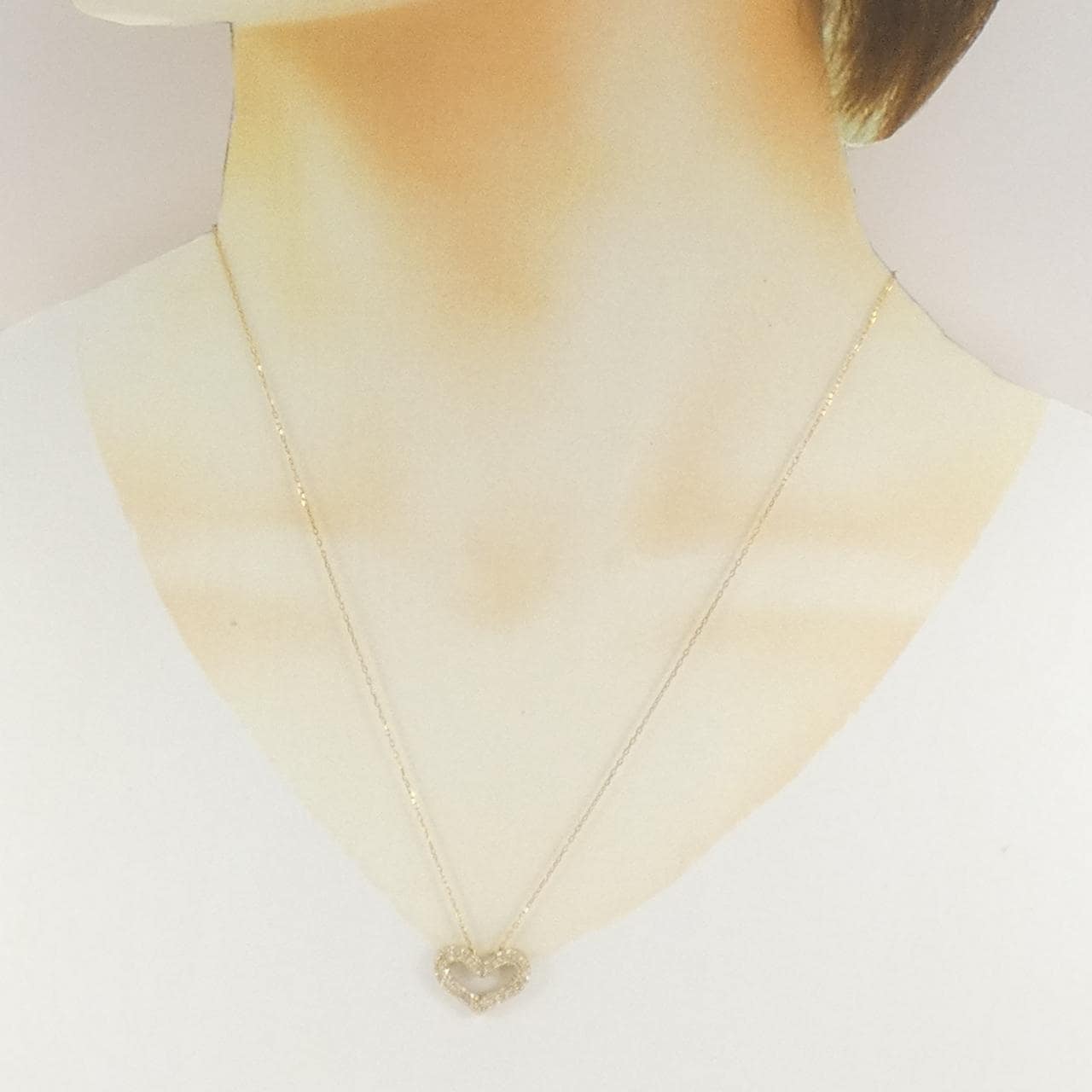 K18YG パヴェ ダイヤモンド ネックレス 0.31CT