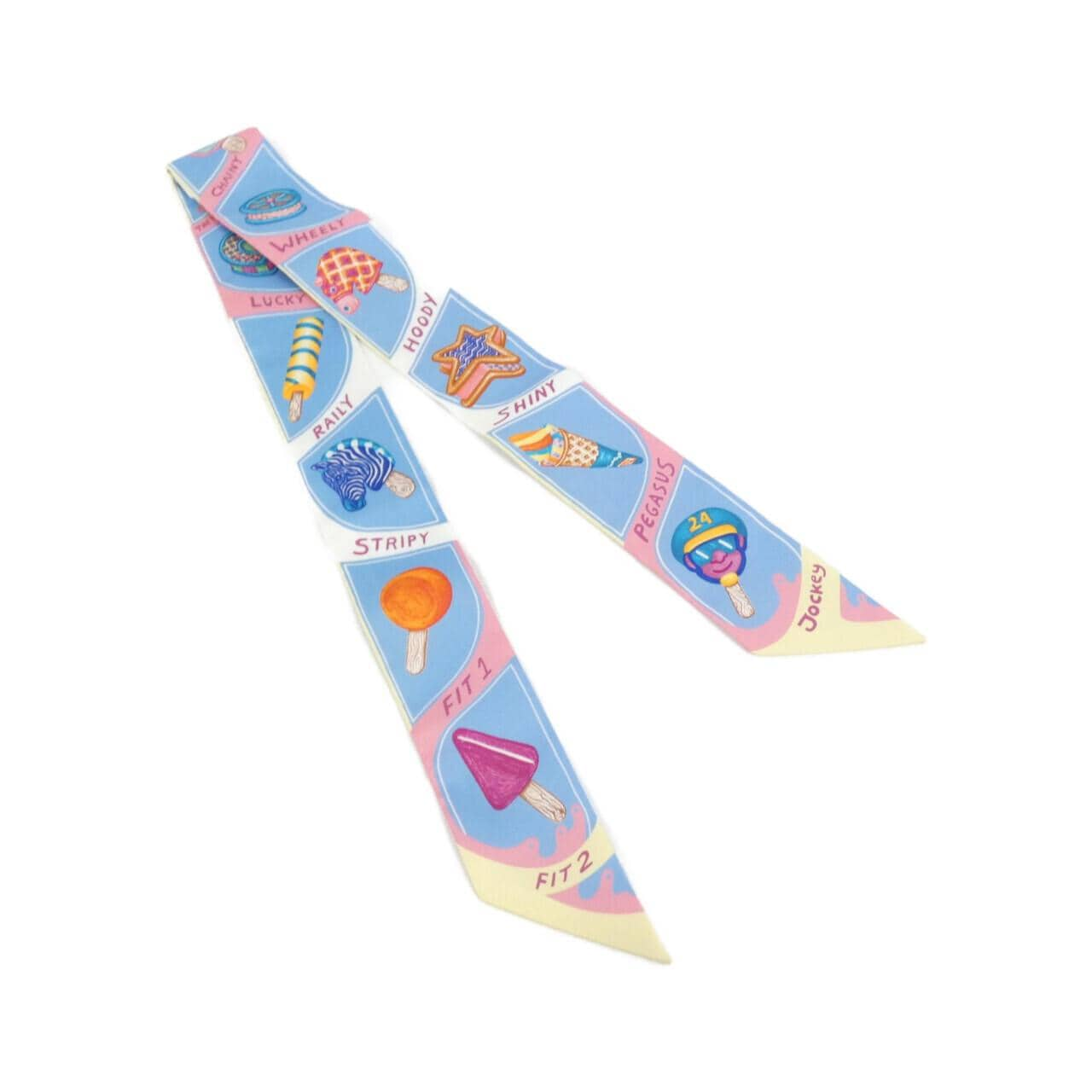 HERMES FUNNY ICE CREAM Twilly 064109S Scarf