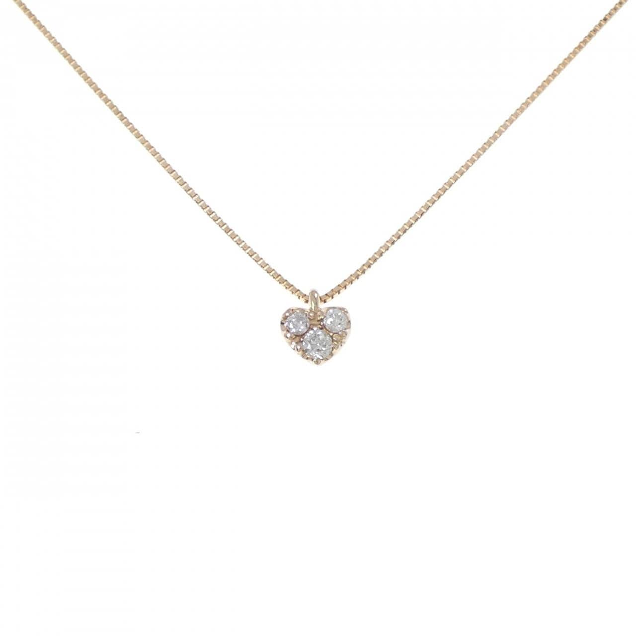 K18PG ハート ダイヤモンド ネックレス 0.13CT