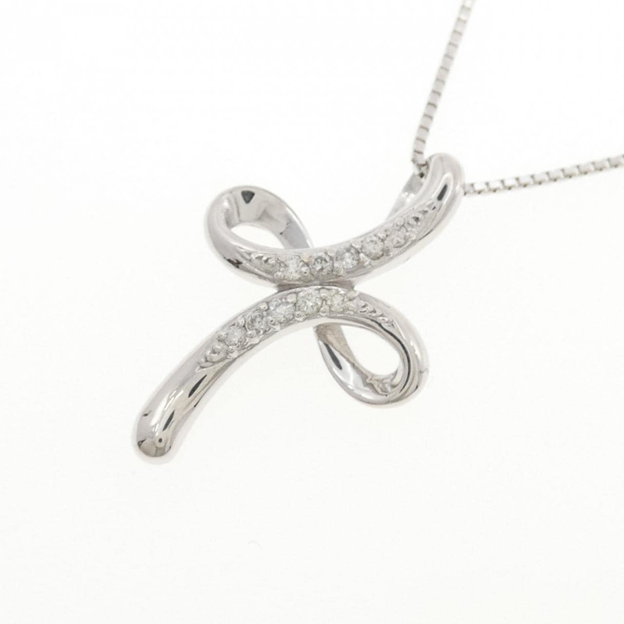 K18WG ダイヤモンド ネックレス 0.10CT