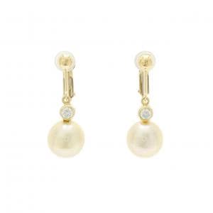 K18YG 白蝶パール イヤリング 9.2mm