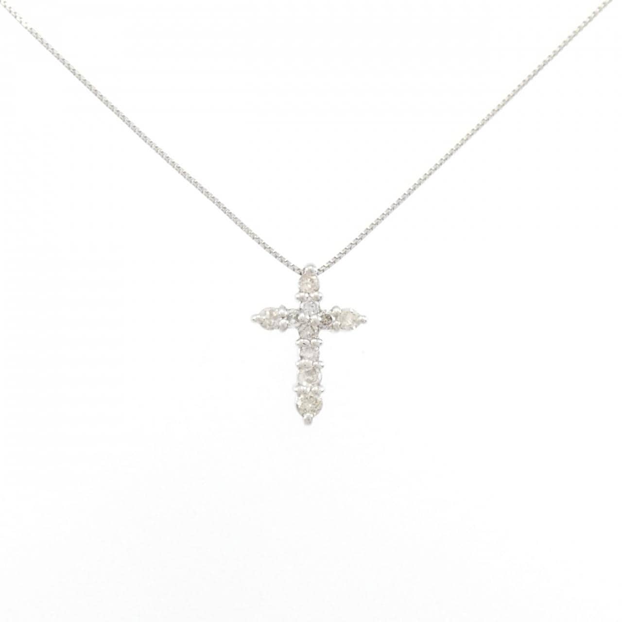 PT900/PT850 クロス ダイヤモンド ネックレス 0.20CT