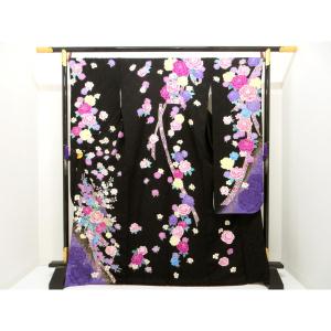 振袖　友禅金彩加工　刺繍入りボカシ染