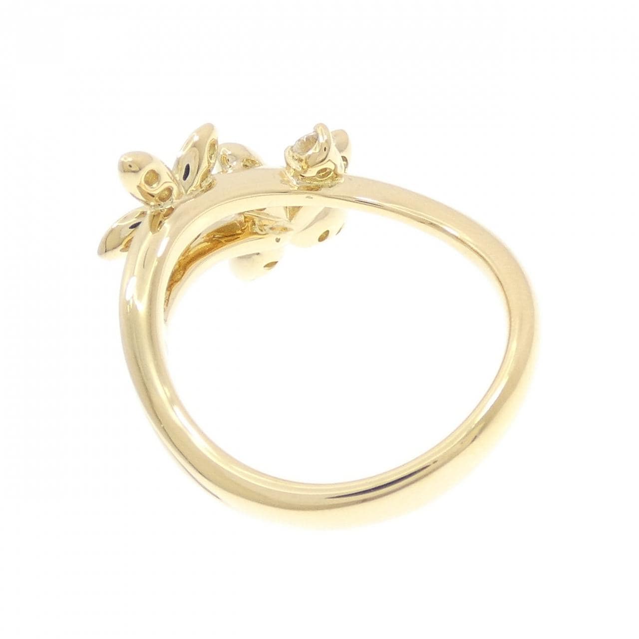 750YG フラワー ダイヤモンド リング 0.25CT