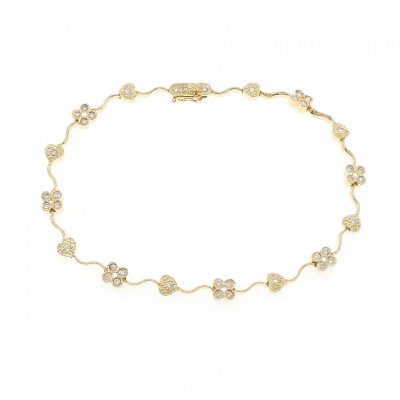 750YG ハート ダイヤモンド ブレスレット 0.50CT