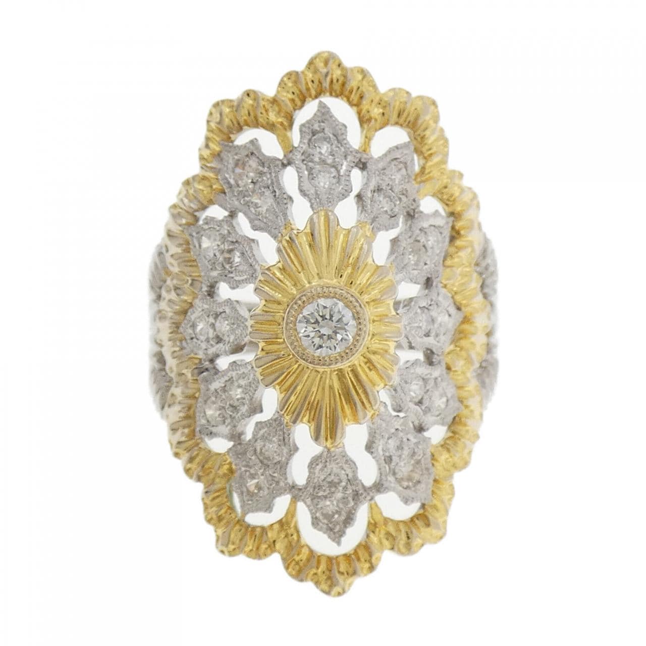 K18白金/K18黃金鑽石戒指，0.45克拉