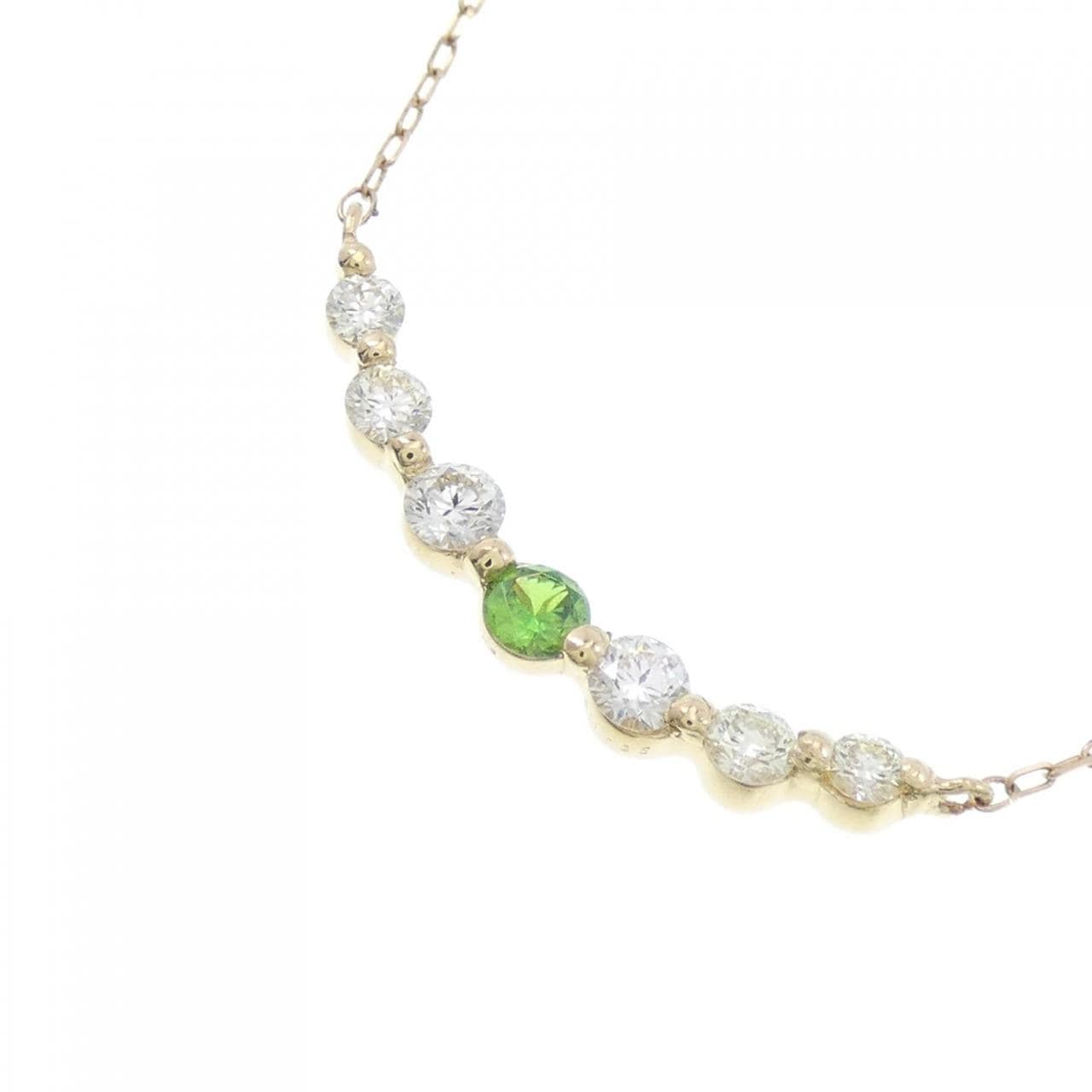 [BRAND NEW] K18YG Demantoid garnet necklace 0.11CT