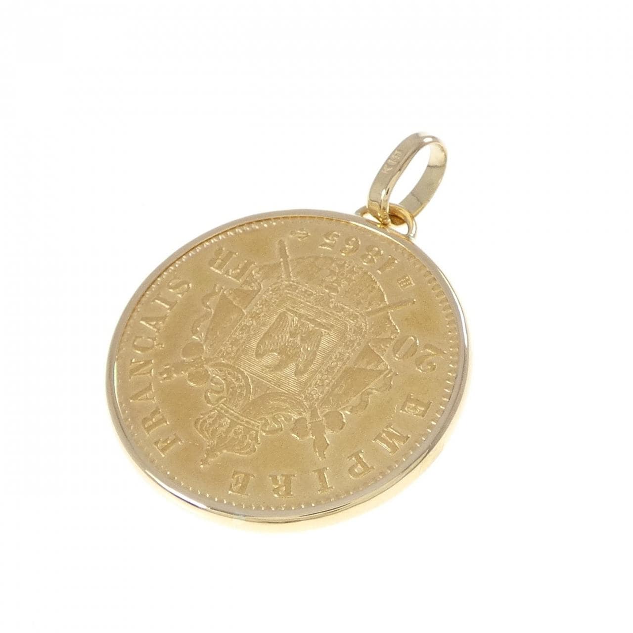 K18YG(枠) コイン ペンダント