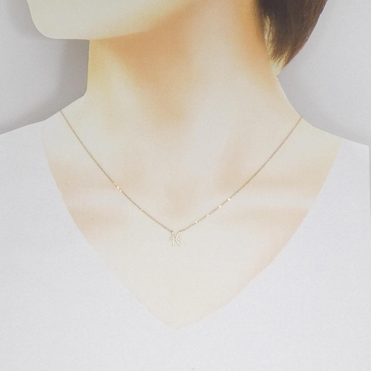 アーカー イニシャル ネックレス 0.06CT