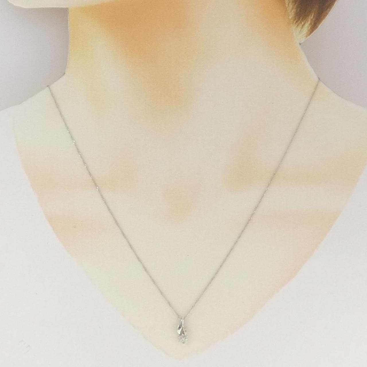 PT900/PT850 フラワー ダイヤモンド ネックレス 0.1CT