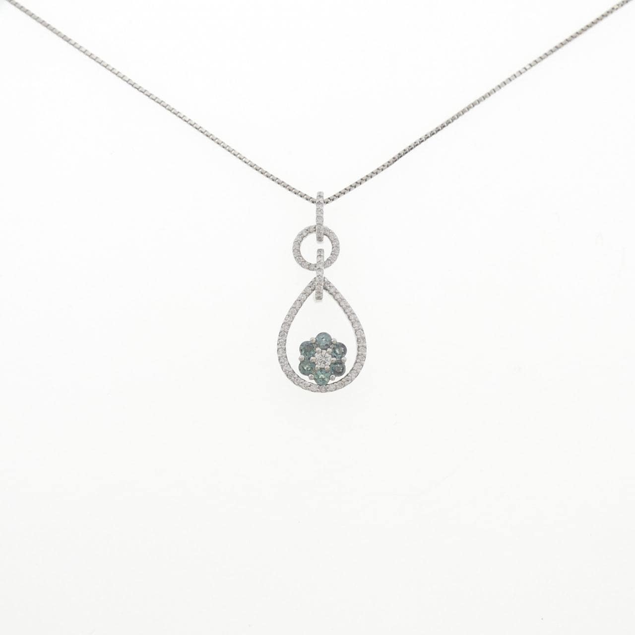 PT900/PT850 フラワー アレキサンドライト ネックレス 0.265CT