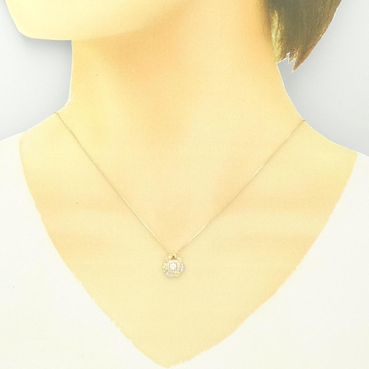 K18YG/PT ダイヤモンド ネックレス 0.30CT-