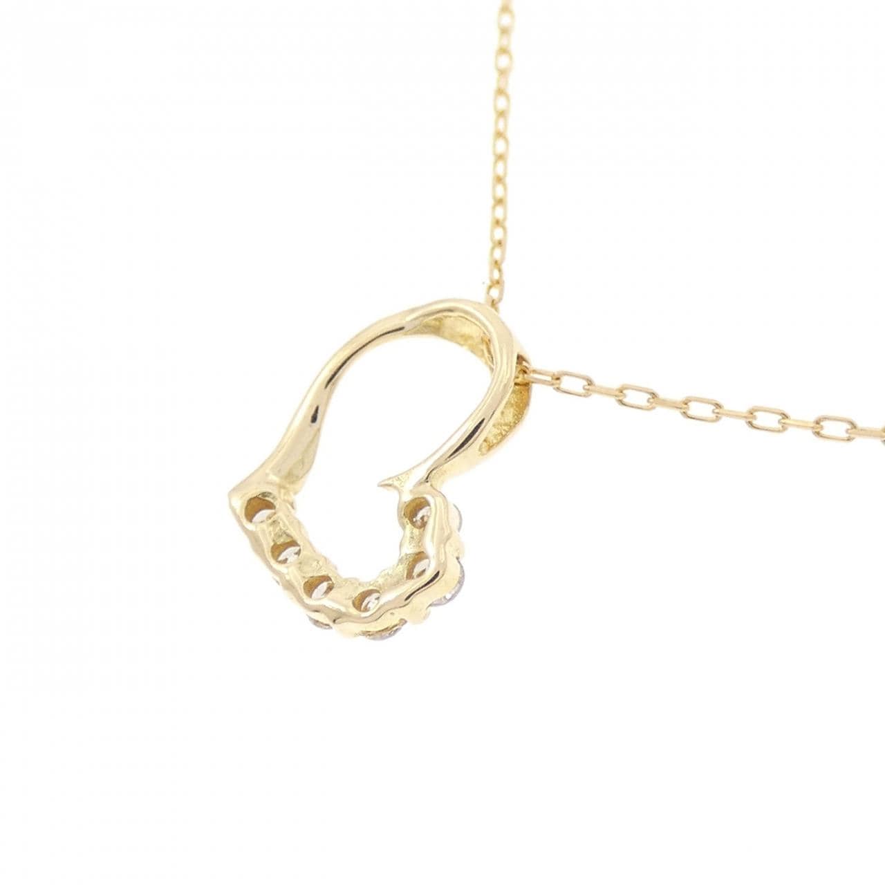 K18YG ハート ダイヤモンド ネックレス 0.10CT