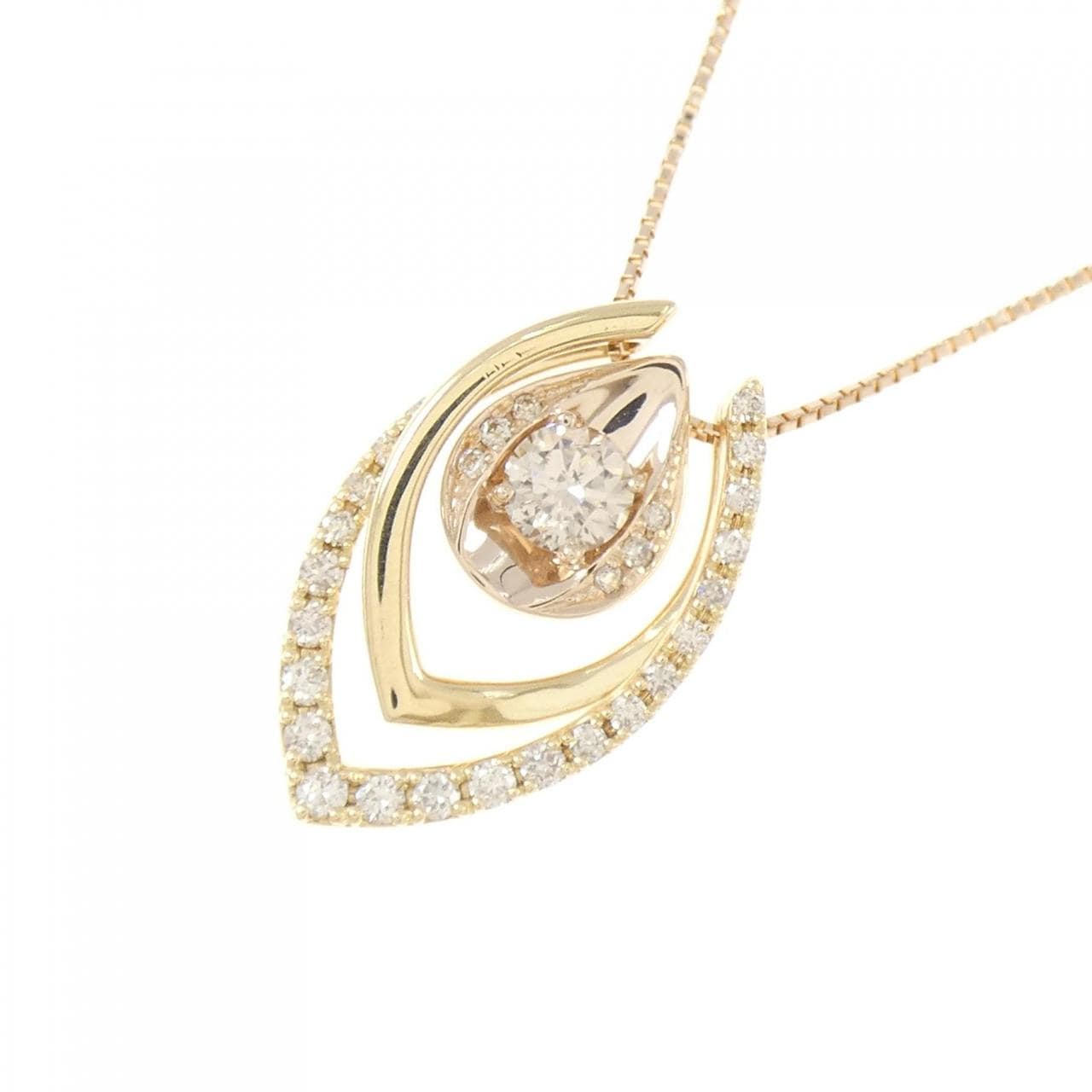 K18YG/K18PG ダイヤモンド ネックレス 0.36CT