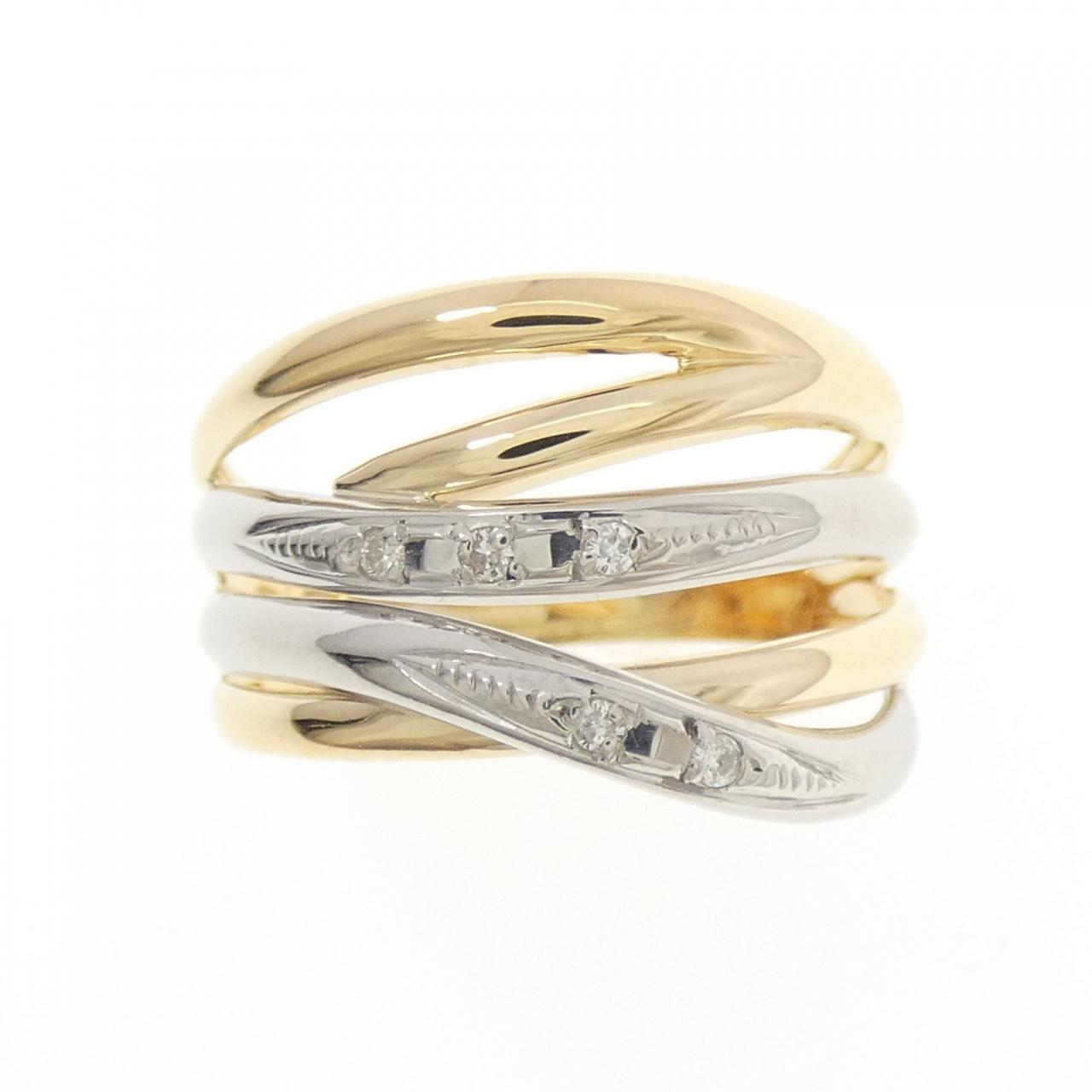 K18YG/PT ダイヤモンド リング 0.03CT
