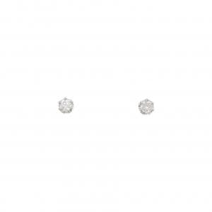 PT900 ソリティア ダイヤモンド ピアス 0.10CT