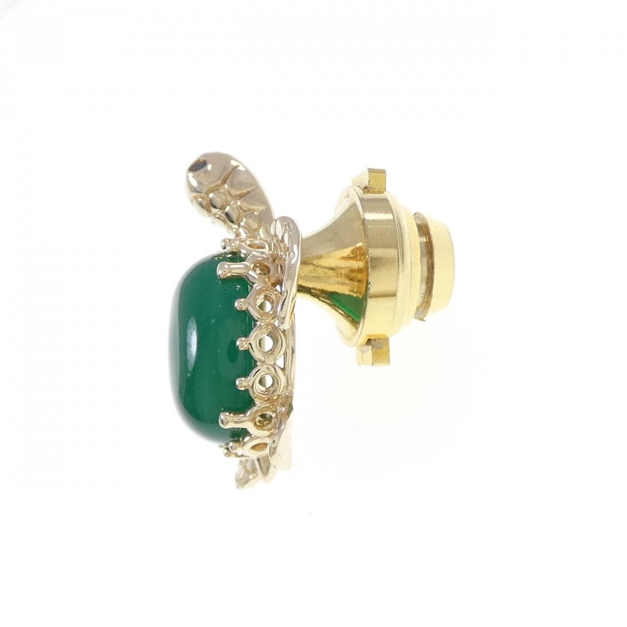 K10YG タートル カルセドニー ブローチ