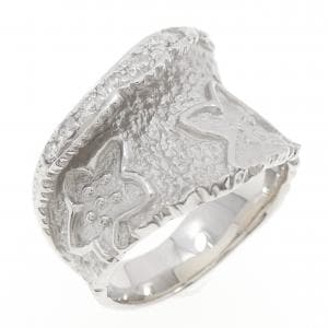 K18WG フラワー ダイヤモンド リング 0.23CT