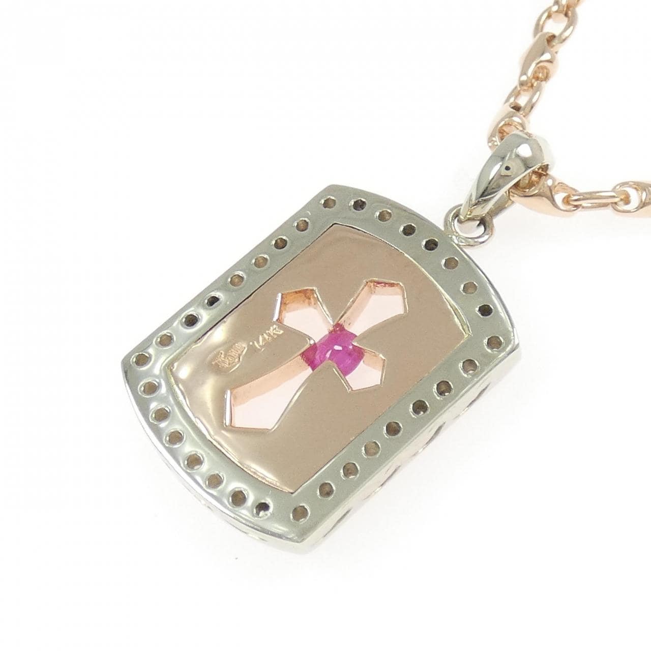 14KPG/14KWG/585PG ルビー ネックレス