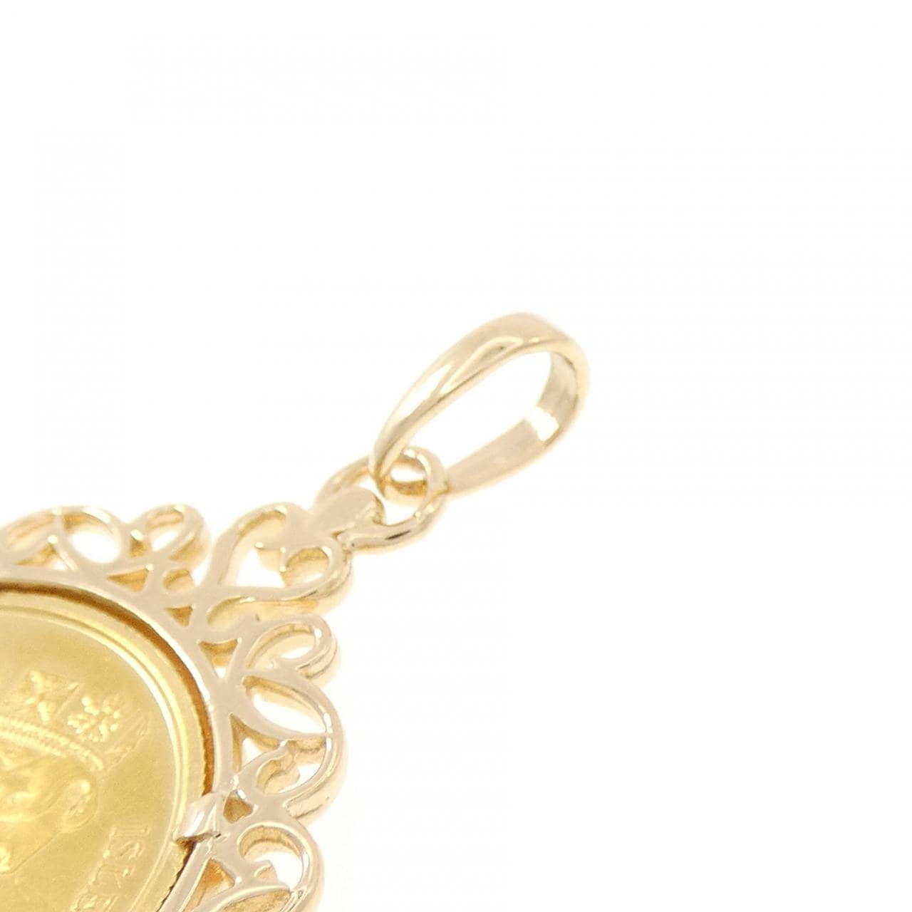 K18YG(枠) コイン ペンダント